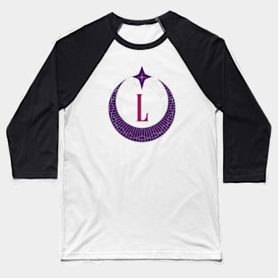 L - Moon Monogram Baseball T-Shirt